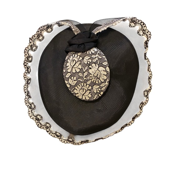 Sonni of San Francisco Hat Straw, Mesh, Lace Formal Kentucky Derby Vintage - Picture 9 of 9